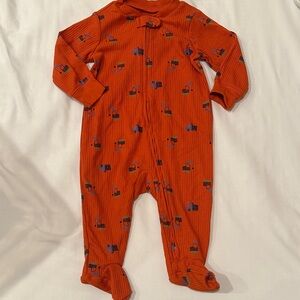 Carter's Orange Footie with Blue Patterns
